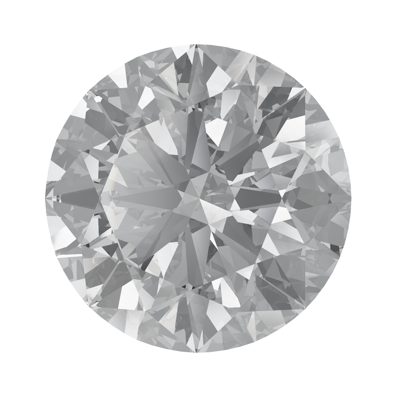 A round brilliant diamond with crisp silver-white facets